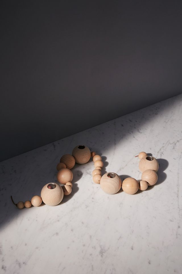 ferm LIVING Wood Bead Taper Holder #1