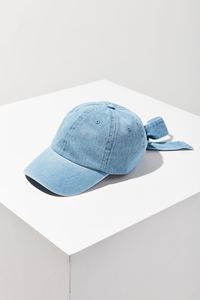Denim Tie-Back Baseball Hat #1