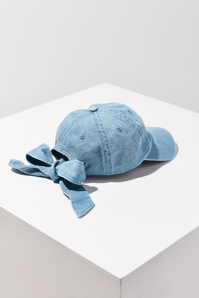 Denim Tie-Back Baseball Hat #4