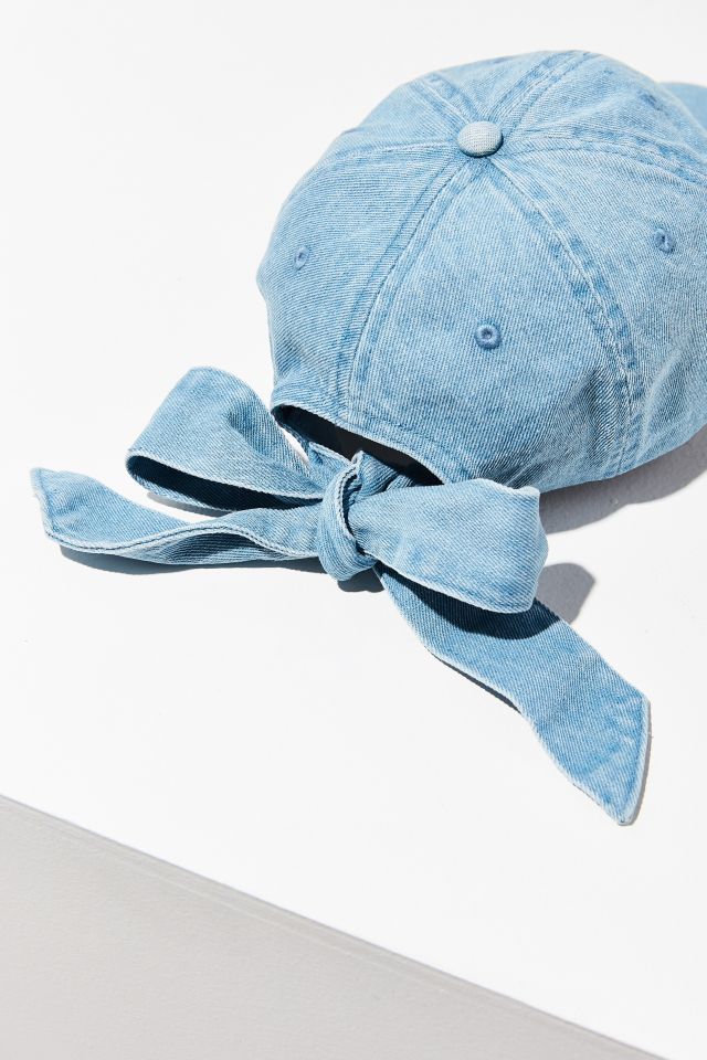 Denim Tie-Back Baseball Hat #5