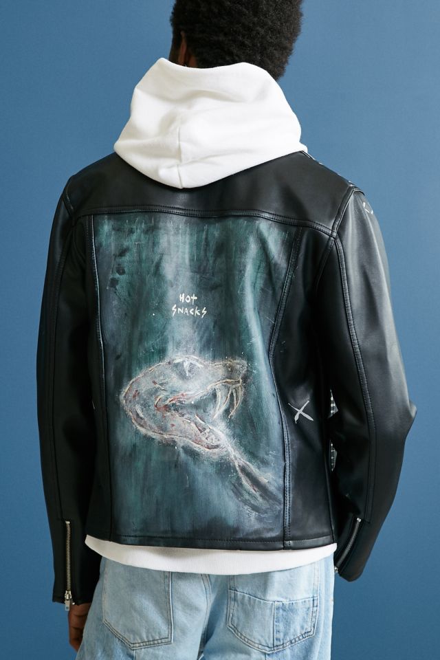 Custom Hand Painted Faux Leather Jacket #1
