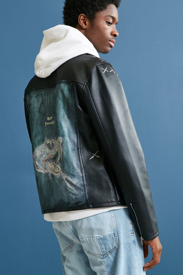 Custom Hand Painted Faux Leather Jacket #3