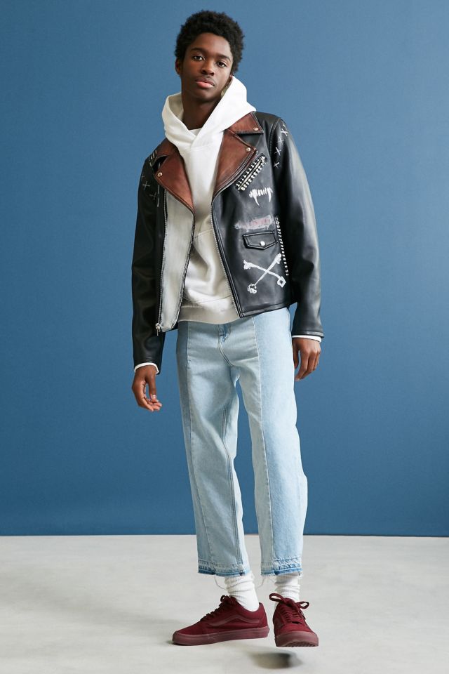 Custom Hand Painted Faux Leather Jacket #5