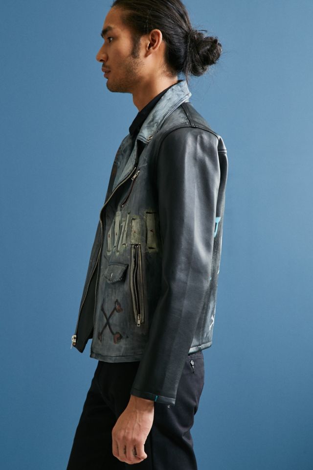 Custom Hand Painted Faux Leather Jacket #3