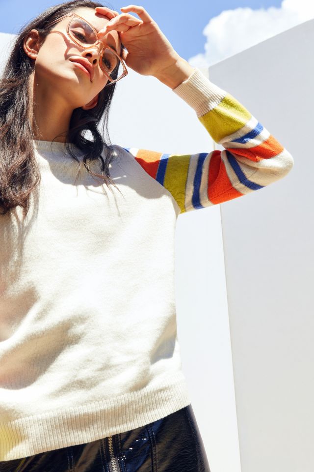 Silence + Noise Striped Sleeve Sweater #1