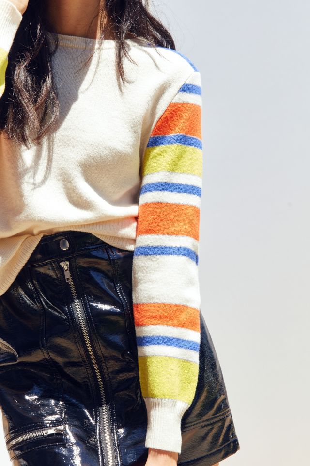 Silence + Noise Striped Sleeve Sweater #4
