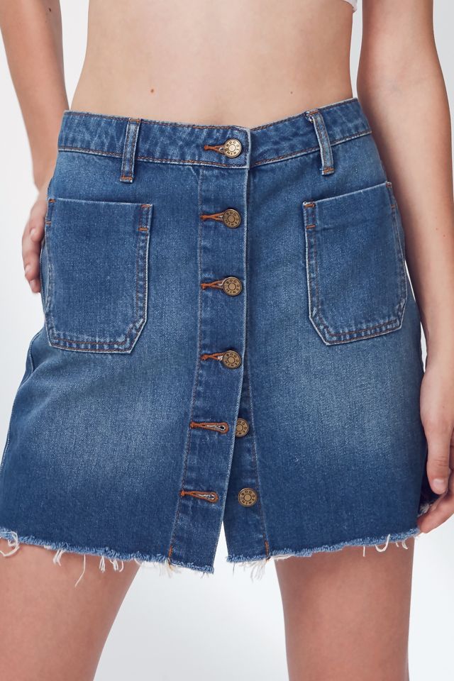 BDG Button-Front Denim Mini Skirt #5
