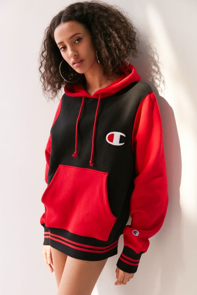 Champion red 2025 and black hoodie