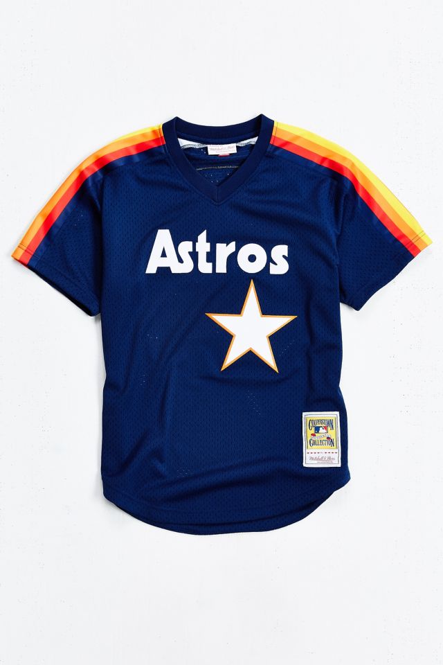 Houston Astros Mitchell & Ness Mesh V-Neck Orange Jersey