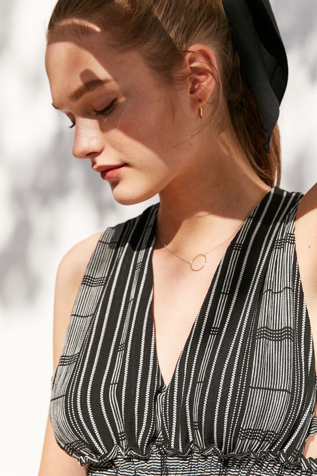 Ecote Plunging Striped Culotte Jumpsuit #2