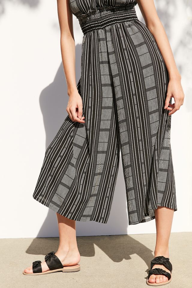 Ecote Plunging Striped Culotte Jumpsuit #3