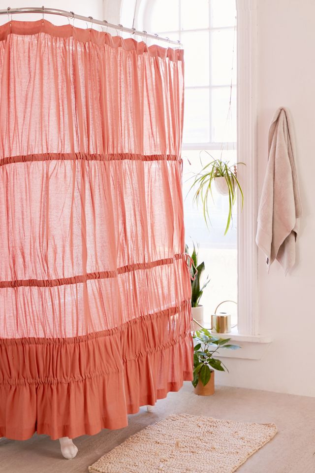 Rayna Tiered Ruffle Tie Side Shower, Urban Outfitters Ruffle Curtains