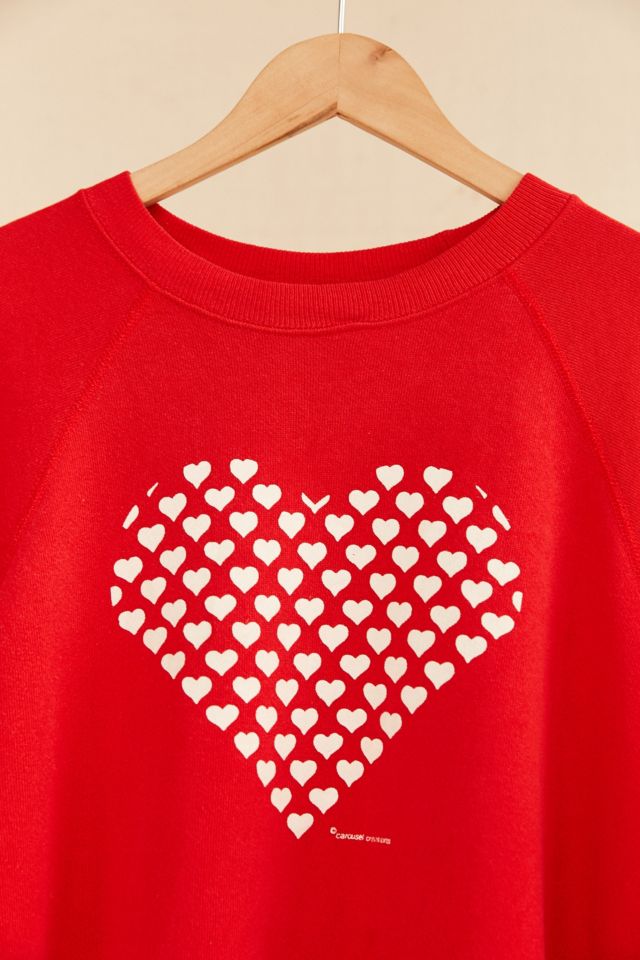Vintage Red + White Heart Sweatshirt #2