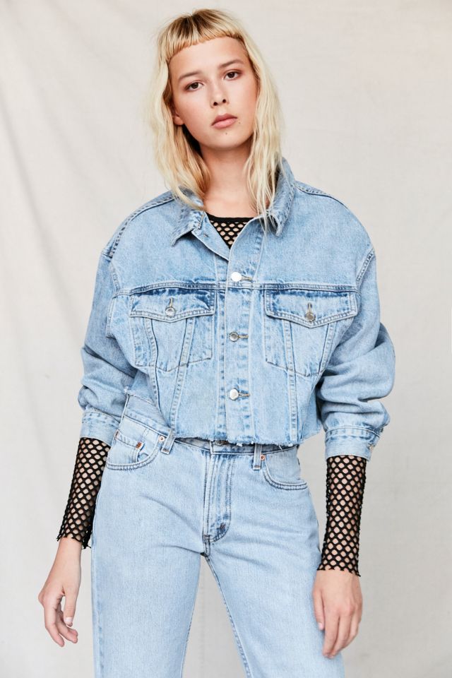 Urban Renewal Recycled Frayed Cropped Denim Jacket | Urban Outfitters
