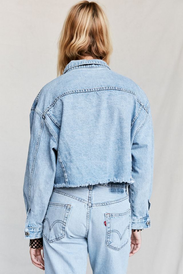 Urban Renewal Recycled Frayed Cropped Denim Jacket #1