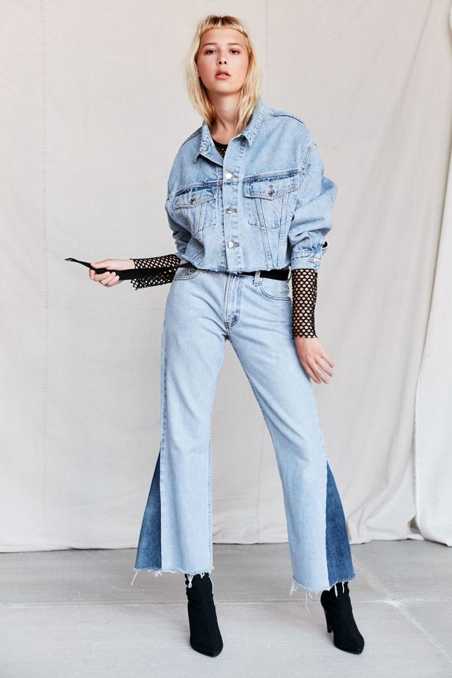 Urban Renewal Recycled Frayed Cropped Denim Jacket #3