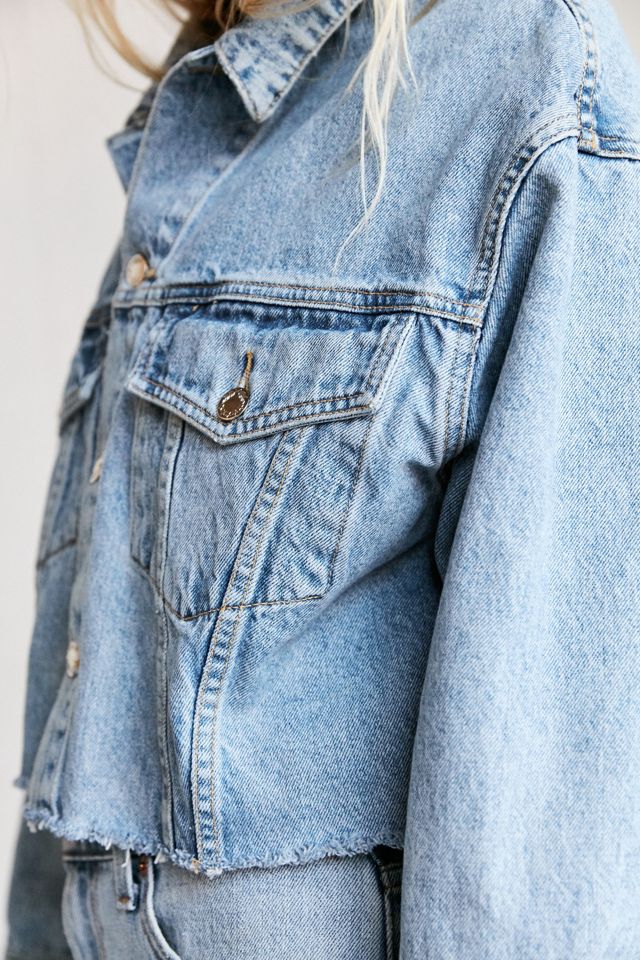 Urban Renewal Recycled Frayed Cropped Denim Jacket #5