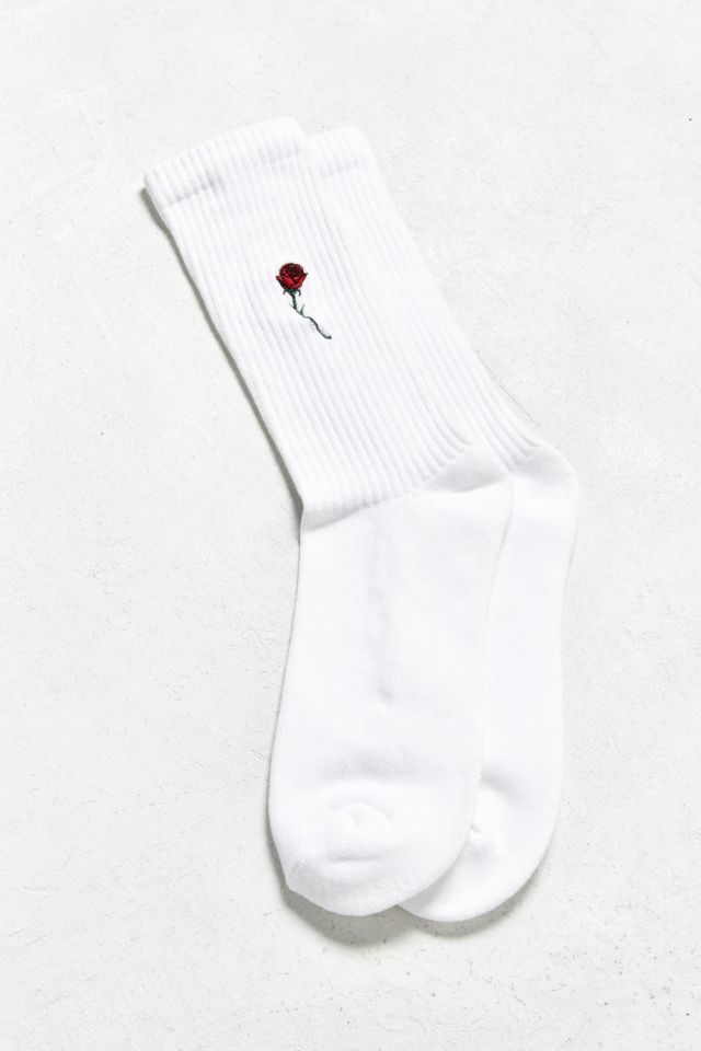 Chaussettes de sport avec rose brodée #2
