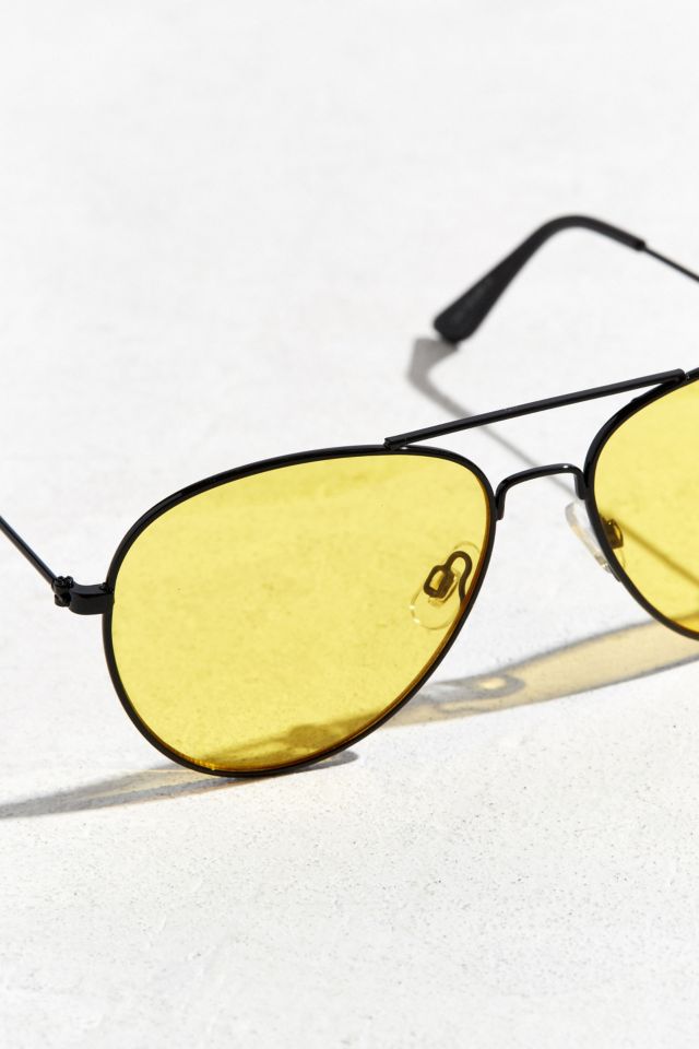 Yellow Lens Classic Aviator Sunglasses #2