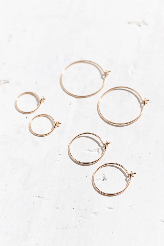 Brass Wire Hoop Earring Set