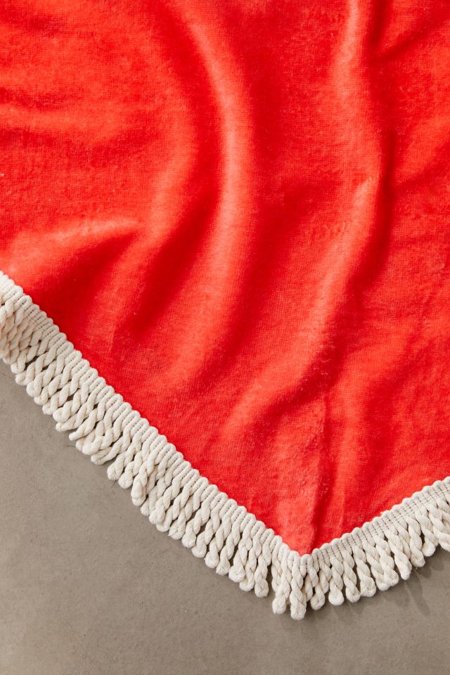 Serviette de plage surdimensionnée en cœur garnie de glands #1