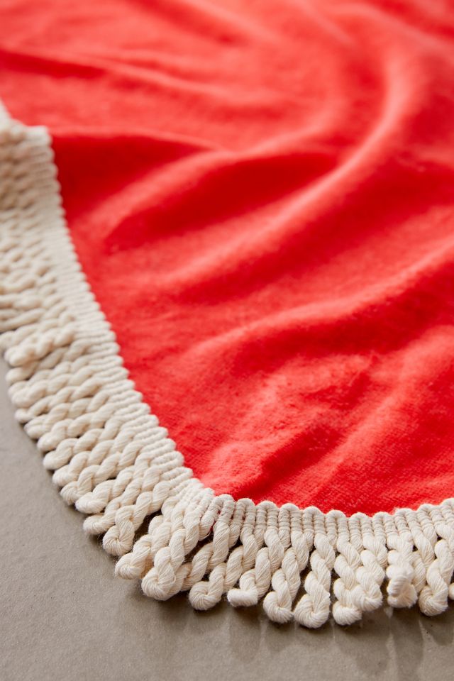 Serviette de plage surdimensionnée en cœur garnie de glands #2