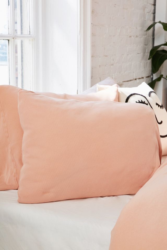 Ribbed Faded Jersey Pillowcase Set Urban Outfitters