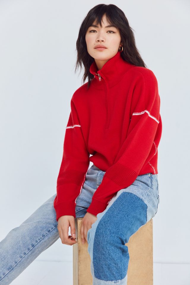 Silence + Noise Double-Knit Half-Zip Pullover Sweater #1