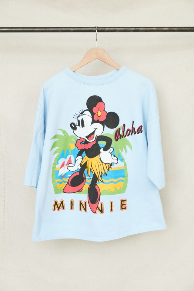 Vintage Minnie Mouse Aloha Short Sleeve Sweatshirt | Urban Outfitters