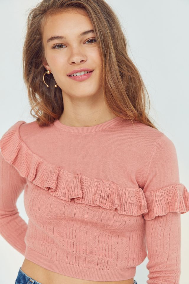 Kimchi Blue Ruffle Cropped Sweater #4