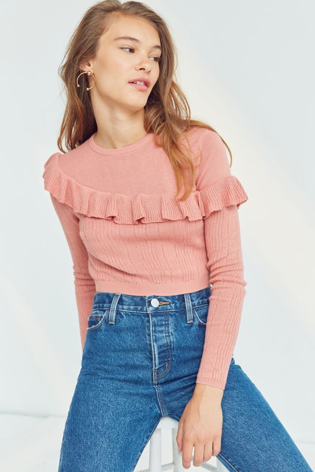 Kimchi Blue Ruffle Cropped Sweater #5