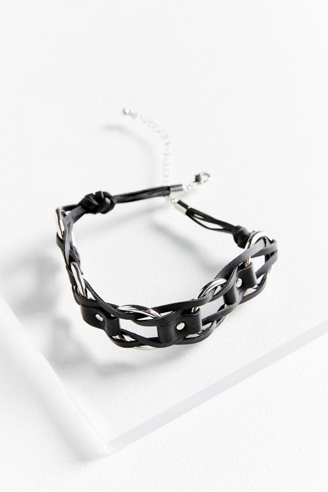 Looped Faux Leather Choker Necklace #1