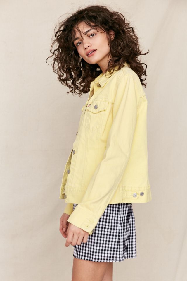 Pastel yellow 2024 denim jacket