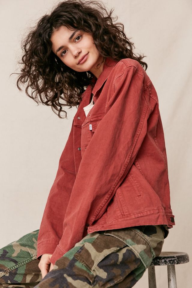 Rust colored hot sale denim jacket