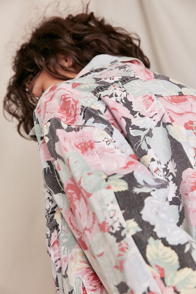 Vintage '90s Floral Print Denim Jacket Urban Outfitters
