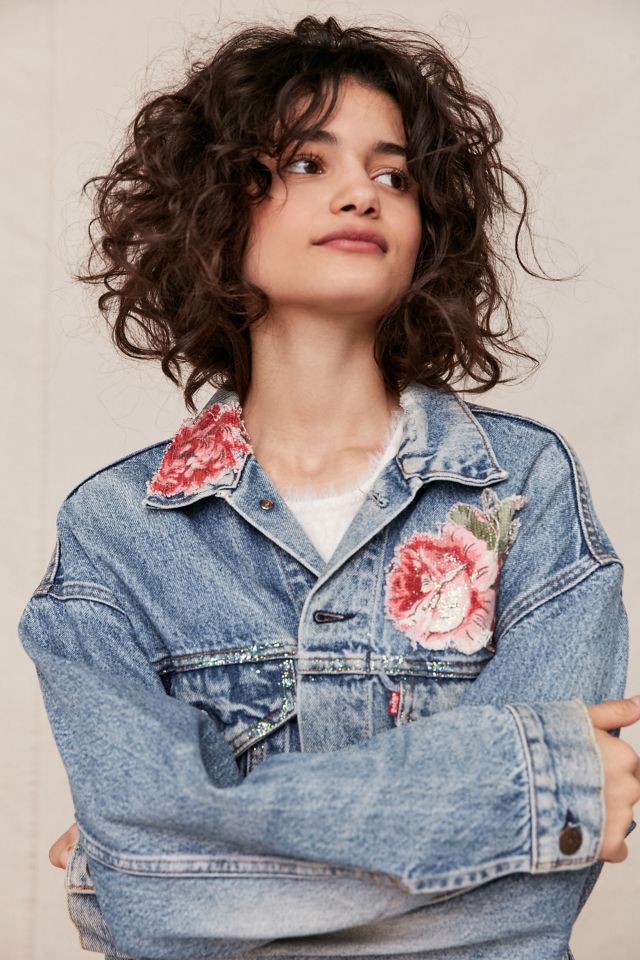 Levi's floral denim on sale jacket