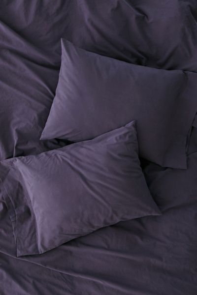 Urban Outfitters Washed Cotton Pillowcase Set In Charcoal