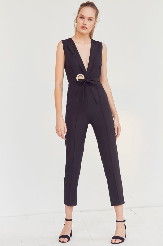Rare London Grommet Collar Tie-Front Jumpsuit | Urban Outfitters