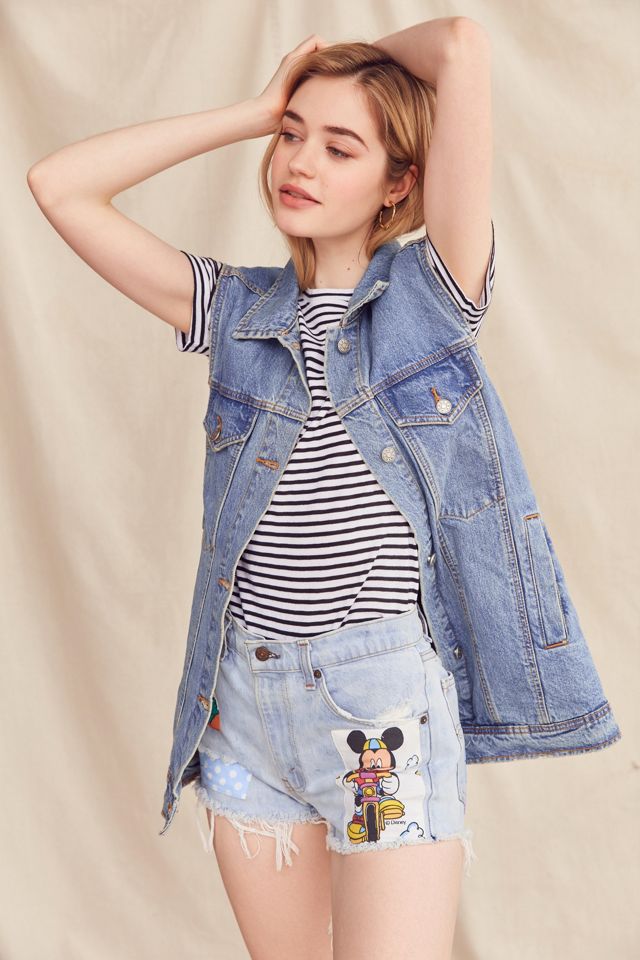 Urban Renewal Recycled Levi's Cartoon Patch Denim Short #4