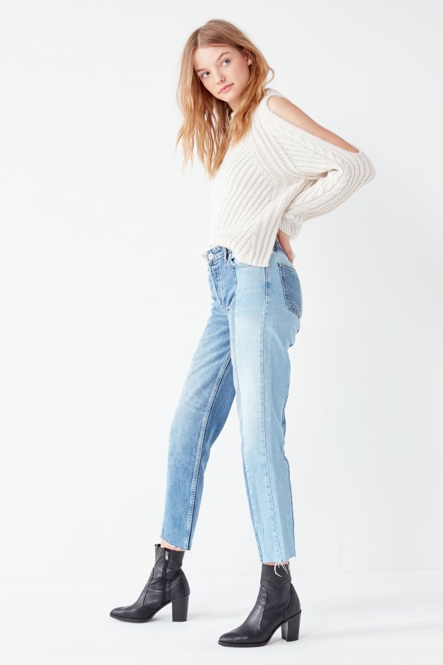 BDG High-Rise Straight + Narrow Jean - Two-Tone Denim