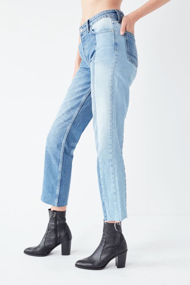 BDG High-Rise Slim Straight Jean – Two-Tone Denim