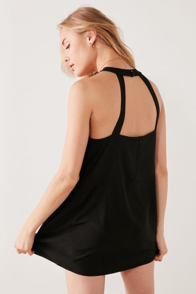 Silence + Noise Mock Neck Strappy Back Mini Dress #1