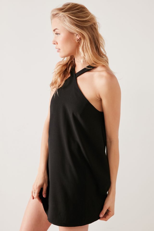 Silence + Noise Mock Neck Strappy Back Mini Dress #4