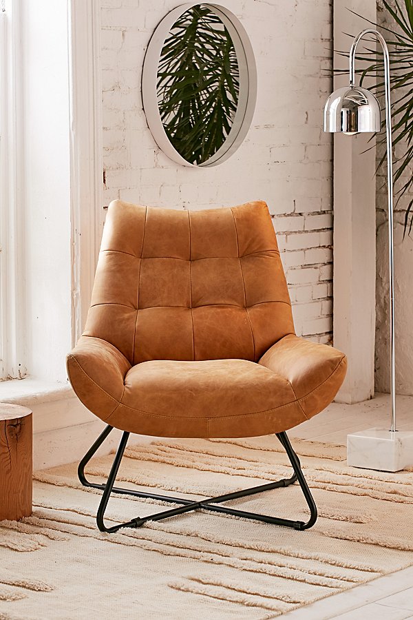 Urban Outfitters Seymour Leather Chair In Brown At