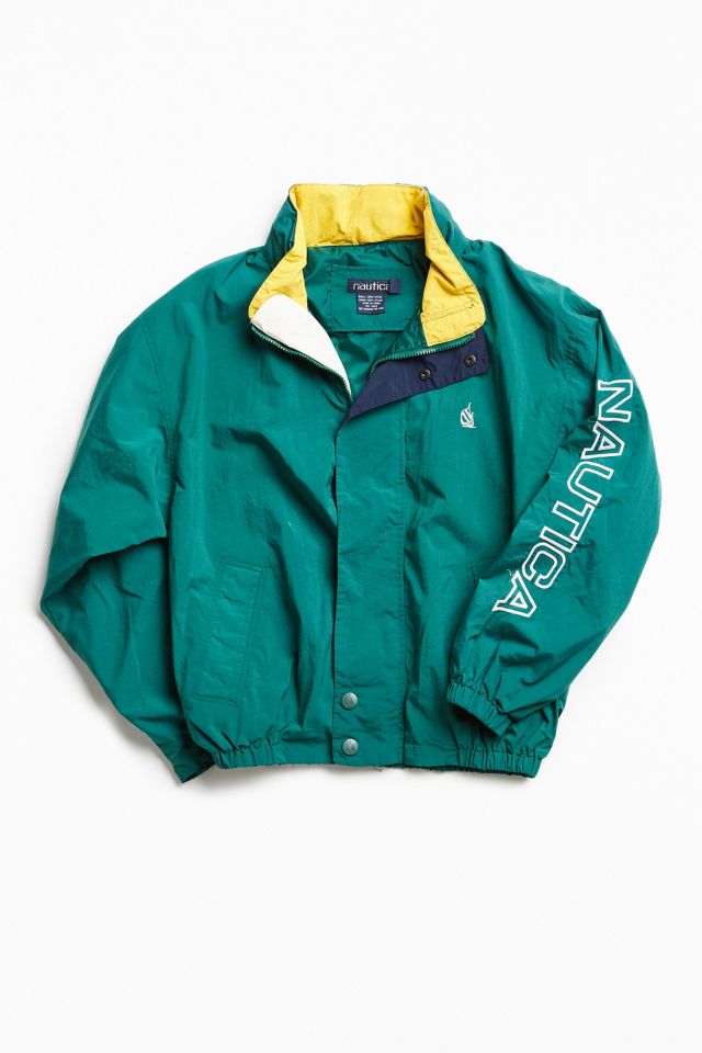 Vintage Nautica Kelly Green '90s Prep Sport Windbreaker Jacket