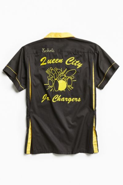 【HOUSTON】BOWLING SHIRT（ROAD KINGS) 41223 BOWLING SHIRT (ROAD KINGS) - BLACK