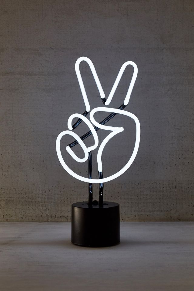 Lampe de table symbole de la paix au néon #1