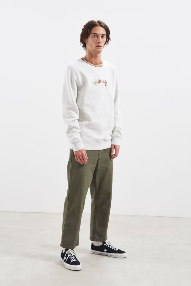 Stussy Contrast Collar Embroidered Crew Neck Sweatshirt #5