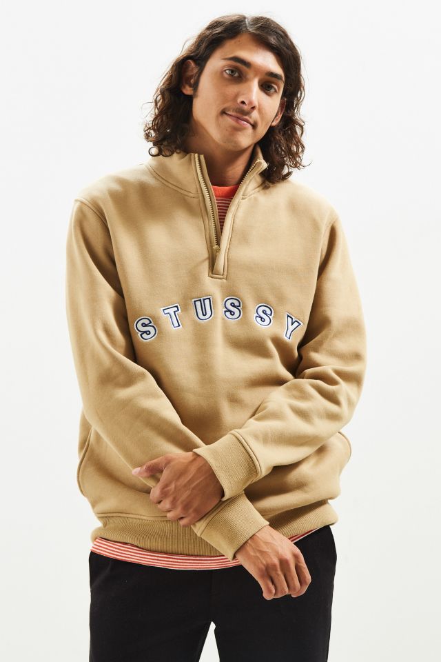 Stussy Embroidered Logo Quarter-Zip Mock Neck Sweatshirt #1