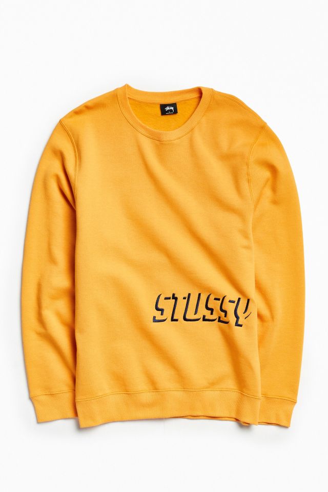 Stussy Embroidered Shadow Applique Apricot Crew Neck Sweatshirt #1